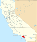 Map of California highlighting Orange County